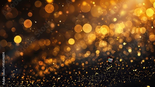 golden bokeh blurred light abstract background magic concept