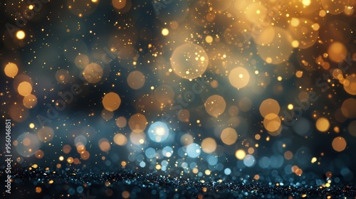 golden bokeh blurred light abstract background magic concept