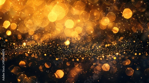 golden bokeh blurred light abstract background magic concept