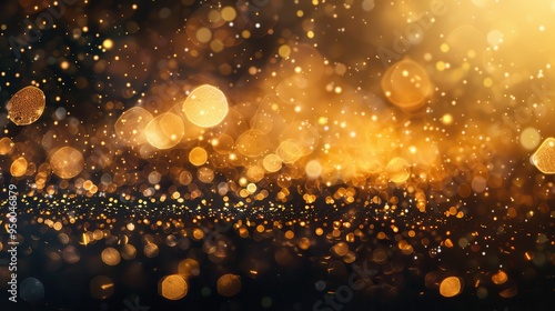 golden bokeh blurred light abstract background magic concept