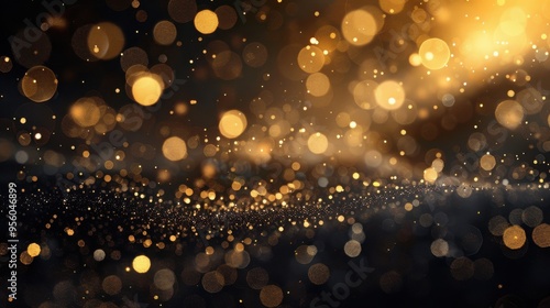 golden bokeh blurred light abstract background magic concept