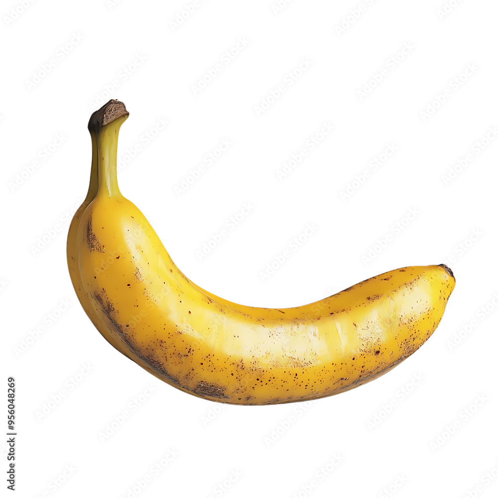 A Ripe Yellow Banana with a Transparent Background A Ripe Yellow Banana with a Transparent Background