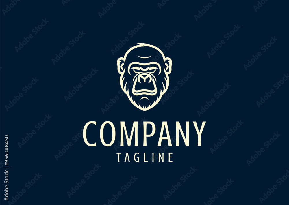 Vector illustration of Ape Head Logo Design Vector illustration of Ape Head Logo Design