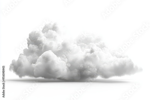 A fluffy white cloud against a plain background, evoking a sense of serenity and calmness.