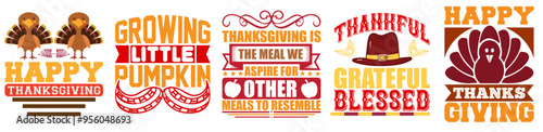 Simple Thanksgiving Tshirts Design Bundle Inscriptions, Phrases Bundle Vector Illustration for Advertising, Bookmark, Newsletter