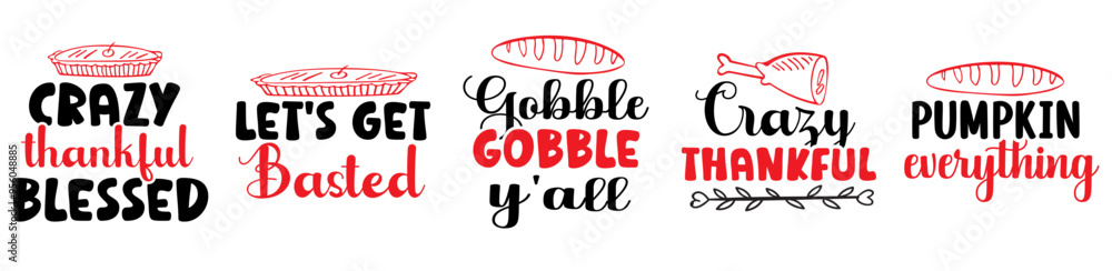 Simple Thanksgiving Bundle Labels And Badges, Quotes Pack Vector Illustration for Decal, Mug Design, Printable Simple Thanksgiving Bundle Labels And Badges, Quotes Pack Vector Illustration for Decal, Mug Design, Printable