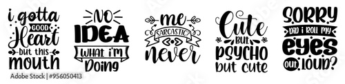 Creative Sarcastic Bundle Calligraphic Lettering, Calligraphy Set Vector Illustration for Logo, Wrapping Paper, Poster