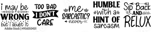 Decorative Sarcastic Bundle Trendy Retro Style Illustration, Inscriptions Set Vector Illustration for Icon, Infographic, Printing Press