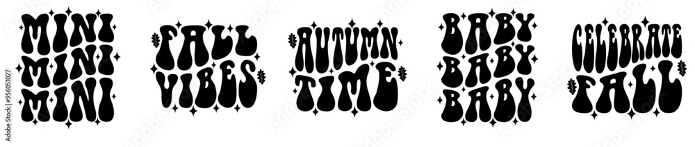 Simple Retro Autumn Bundle Typographic Emblems, Typography Set Vector Illustration for Printable, Gift Card, Wrapping Paper Simple Retro Autumn Bundle Typographic Emblems, Typography Set Vector Illustration for Printable, Gift Card, Wrapping Paper