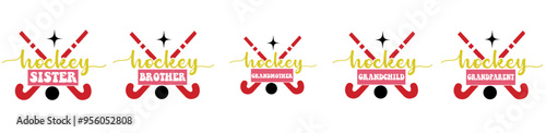 Creative Hockey Bundle Labels And Badges, Calligraphic Lettering Collection Vector Illustration for Magazine, Brochure, Bookmark