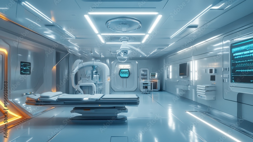 Futuristic Medical Operating Room with Advanced Technology Futuristic Medical Operating Room with Advanced Technology
