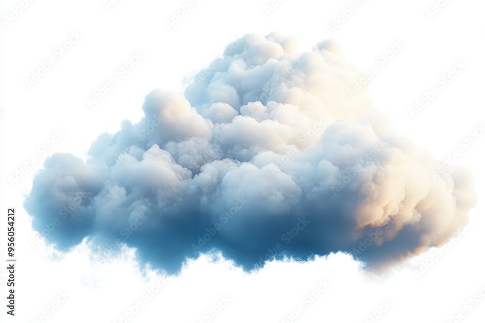 A fluffy, soft cloud formation with a light gradient. A fluffy, soft cloud formation with a light gradient.