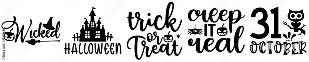 Modern Halloween Design Bundle Quotes, Typography Bundle Vector Illustration for Stationery, Decal, Logo Modern Halloween Design Bundle Quotes, Typography Bundle Vector Illustration for Stationery, Decal, Logo