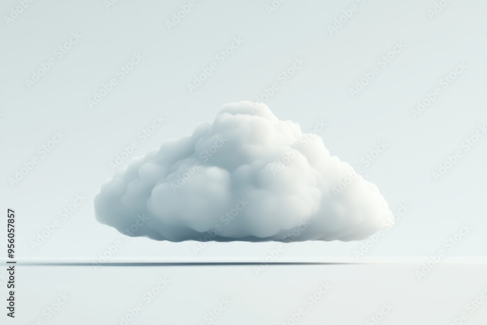 A fluffy, white cloud floating against a minimalist background. A fluffy, white cloud floating against a minimalist background.