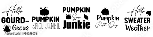 Minimalist Fall Bundle Quotes, Labels And Badges Pack Vector Illustration for Vouchers, Printable, Postcard