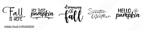 Creative Fall Bundle Labels And Badges, Calligraphy Collection Vector Illustration for Bookmark, Printing Press, Icon