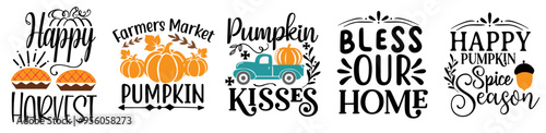 Vibrant Fall Bundle Calligraphy, Hand Lettering Pack Vector Illustration for Brochure, Vouchers, Book Cover