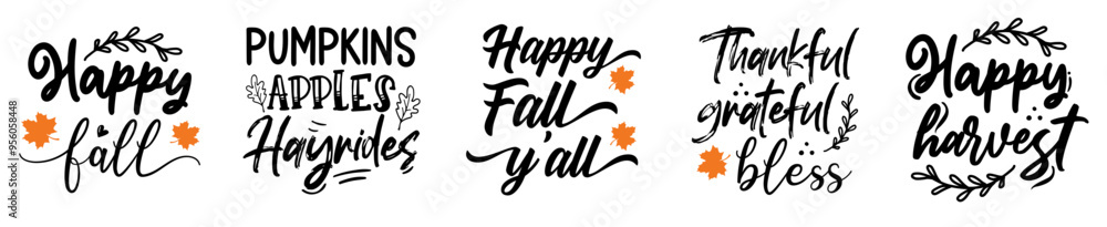 Classic Fall Bundle Typography, Inscriptions Set Vector Illustration for Advertisement, Greeting Card, Stationery Classic Fall Bundle Typography, Inscriptions Set Vector Illustration for Advertisement, Greeting Card, Stationery