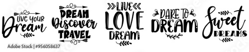 Cute Dream Bundle Invitation, Quotes Pack Vector Illustration for Printable, Motion Graphics, Brochure