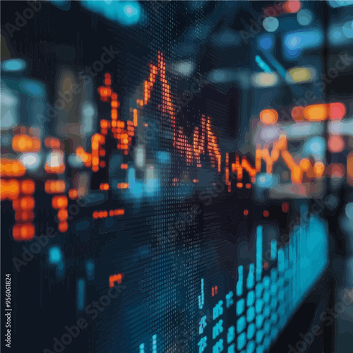 Vector art showing a fluctuating stock market graph, representing liquidation in financial markets.
