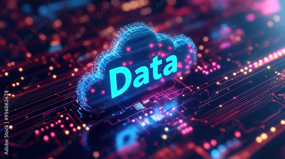 Cloud Computing and Data Storage - Abstract Concept Cloud Computing and Data Storage - Abstract Concept