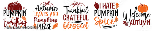 Decorative Thanksgiving Bundle Invitation, Inscriptions Pack Vector Illustration for T-Shirt Design, Social Media Post, Vouchers