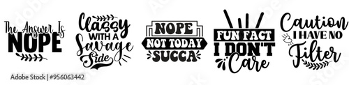 Modern Sarcastic Bundle Phrases, Inscriptions Collection Vector Illustration for Vouchers, Magazine, Brochure