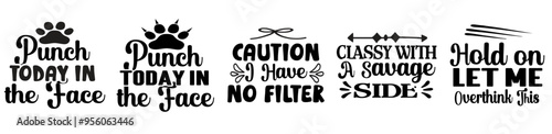 Creative Sarcastic Bundle Calligraphy, Labels And Badges Collection Vector Illustration for Magazine, Label, Sticker