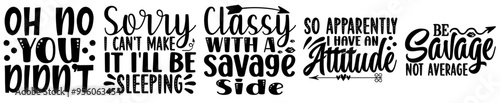 Modern Sarcastic Bundle Trendy Retro Style Illustration, Phrases Collection Vector Illustration for Label, Brochure, Mug Design