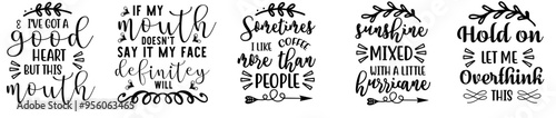 Simple Sarcastic Bundle Invitation, Quotes Bundle Vector Illustration for Mug Design, Infographic, Vouchers