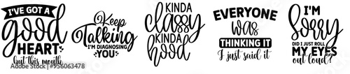Decorative Sarcastic Bundle Calligraphy, Labels And Badges Bundle Vector Illustration for Book Cover, Banner, Sticker