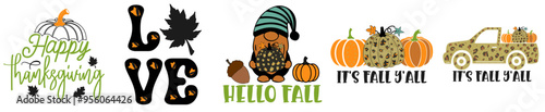 Creative Fall Bundle Labels And Badges, Hand Lettering Pack Vector Illustration for Packaging, Wrapping Paper, T-Shirt Design
