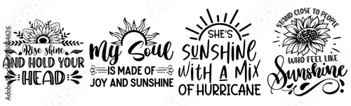 Classic Sunflower Design Bundle Labels And Badges, Phrases Pack Vector Illustration for Packaging, Sticker, Flyer