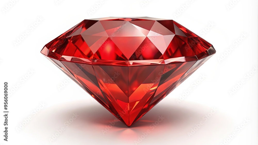 Vibrant red diamond against a white background