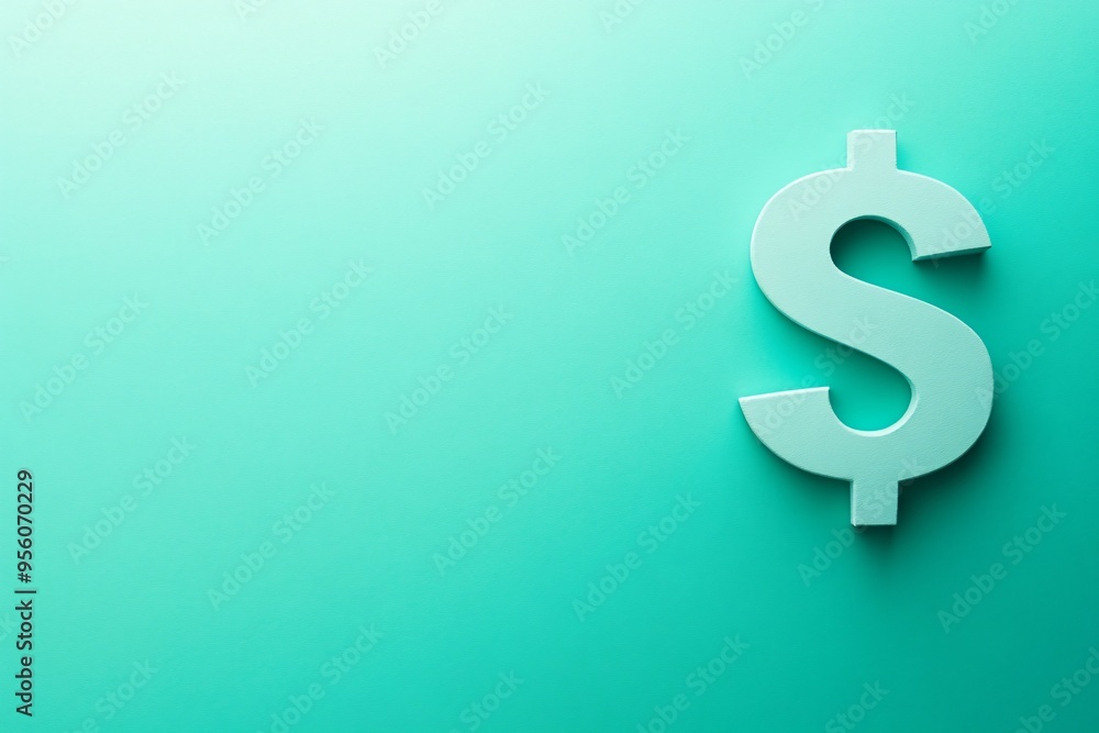 A dollar sign, business concept, isolated on green background, copy space A dollar sign, business concept, isolated on green background, copy space