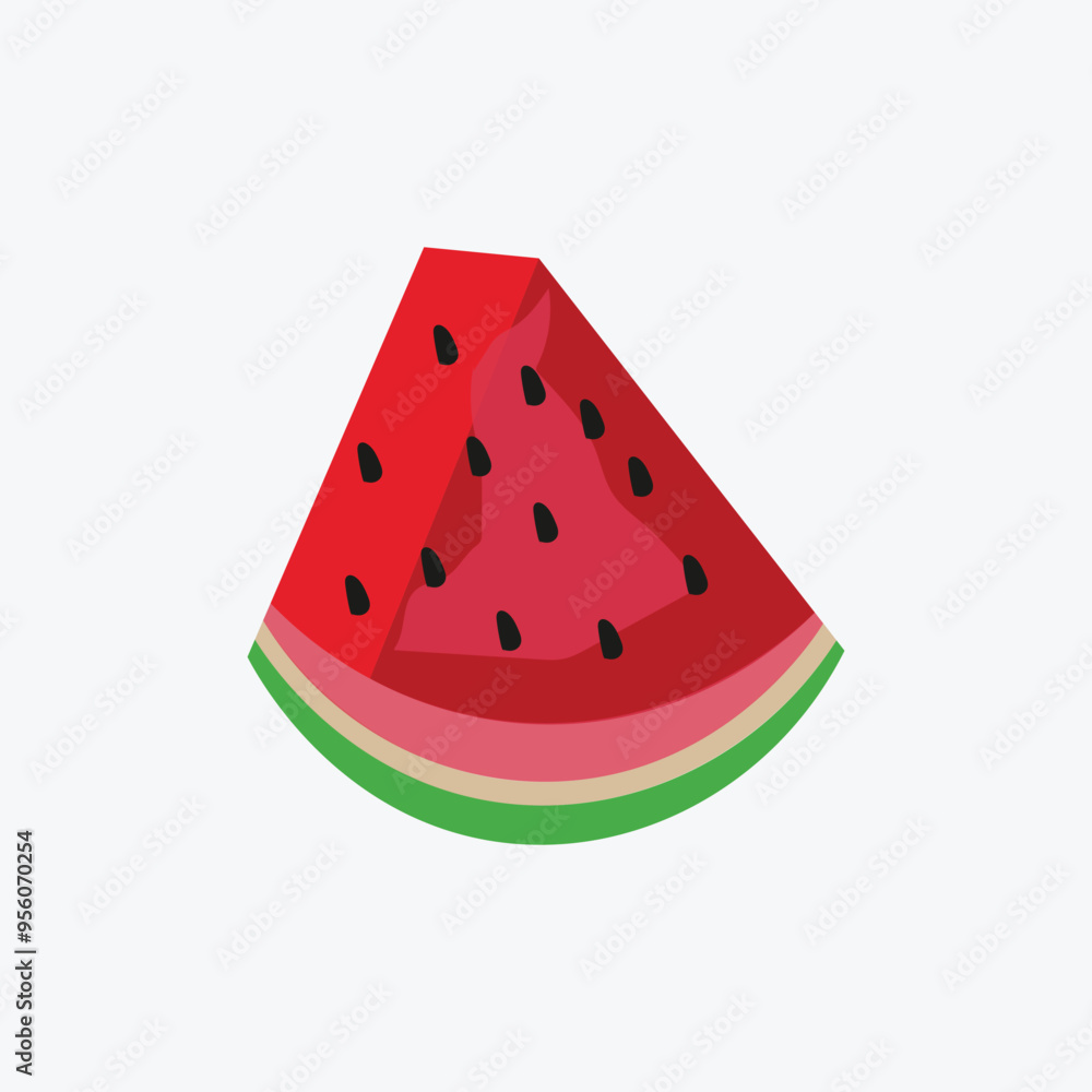 Triangle-shaped watermelon slice isolated on a transparent background. Triangle-shaped watermelon slice isolated on a transparent background.