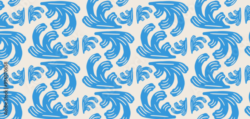 Marine flora seamless pattern. Pastel boho background in minimalist. Suit for presentation, backgrounds, wallpapers, textile, and fashion.