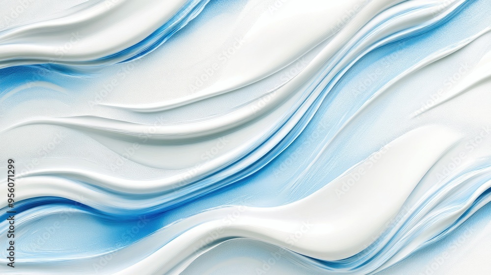 Artistic composition of white and blue wavy lines, gently curving across a light background, ideal for a calming abstract design. Artistic composition of white and blue wavy lines, gently curving across a light background, ideal for a calming abstract design.