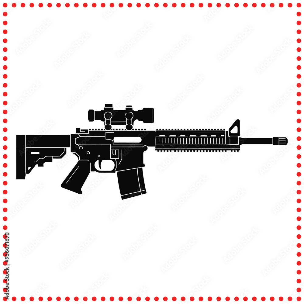 Bold Gun Vector Design Great for Military, Shooting Sports, and Tactical Themed Projects Bold Gun Vector Design Great for Military, Shooting Sports, and Tactical Themed Projects