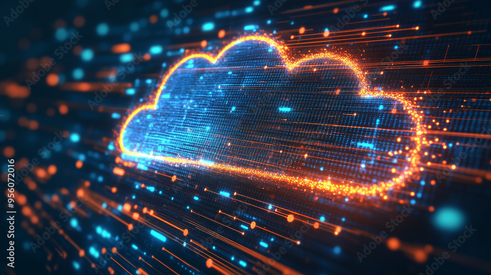 Cloud illustration representing how digital transformation is accelerating as businesses adopt cloud-based solutions to enhance agility and streamline operations Cloud illustration representing how digital transformation is accelerating as businesses adopt cloud-based solutions to enhance agility and streamline operations