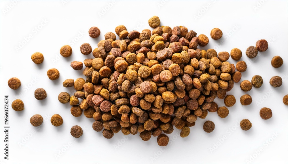 Pile dry dog food isolated on white background Pile dry dog food isolated on white background