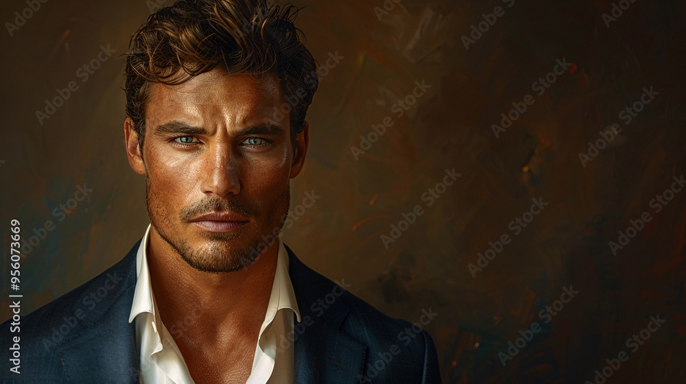 Fototapeta premium man in a luxurious suit and white shirt 