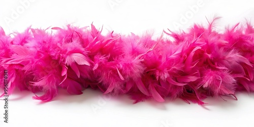 Vibrant pink feather boa on a white background photo