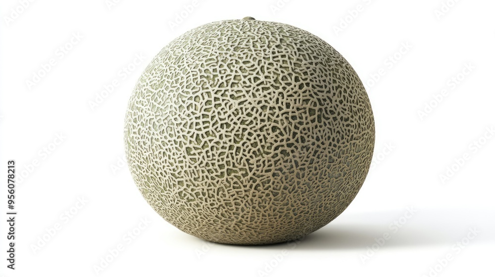 Minimalist clipart design of a cantaloupe, with focus on its round shape and textured skin, on white Minimalist clipart design of a cantaloupe, with focus on its round shape and textured skin, on white