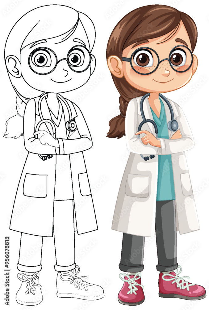 Young Female Doctor Illustration Young Female Doctor Illustration