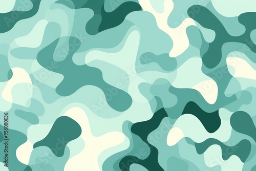 Camouflage pattern design poster background in Mint Green 