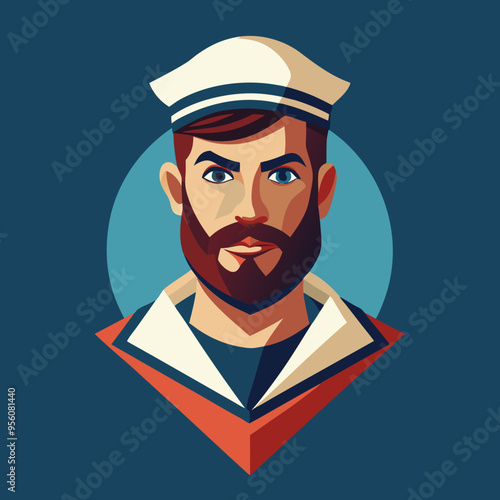 sailor capitan cartoon vector illustration