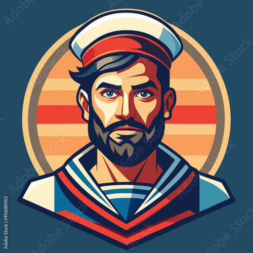 sailor capitan cartoon vector illustration