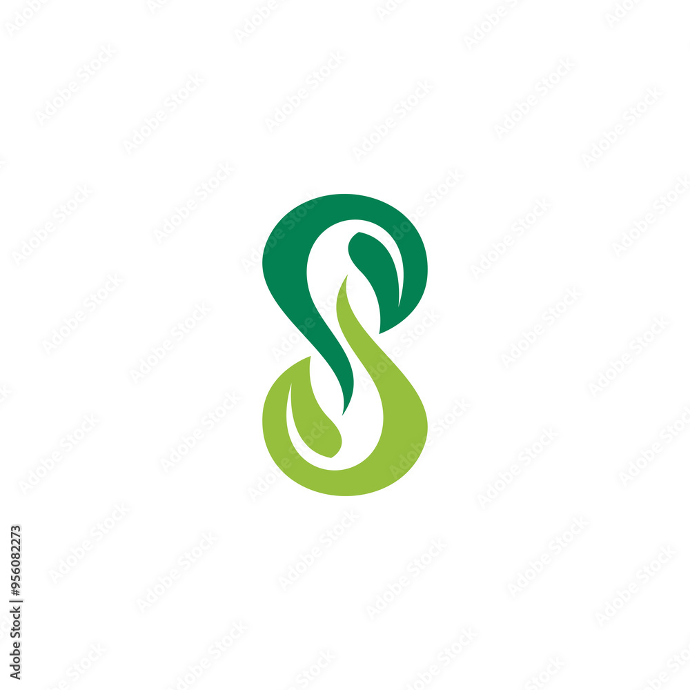 S Leaf Logo Vector. Organic Leaf Icon S Leaf Logo Vector. Organic Leaf Icon