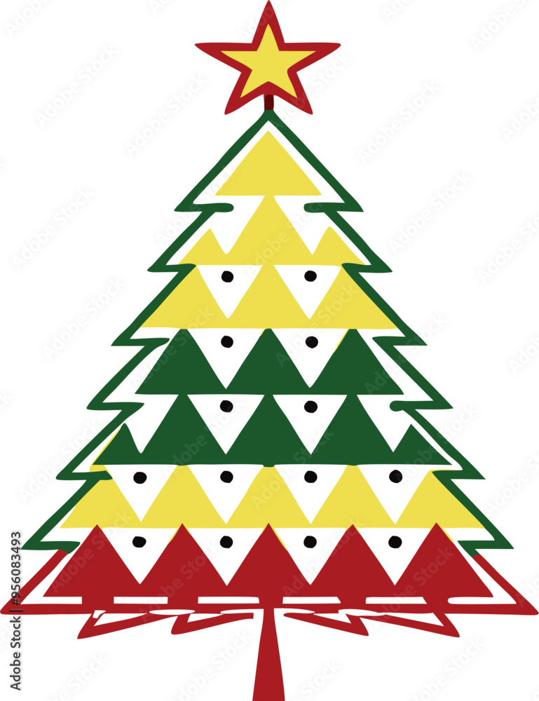 Obraz premium christmas tree made of paper
